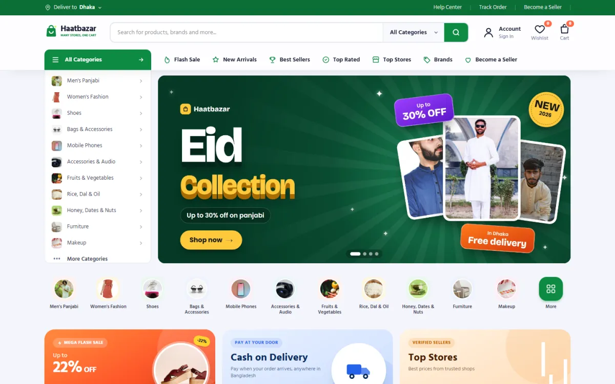 Storefront of Multi-Vendor Marketplace